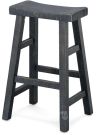 Solid Mahogany Wood Sandy Beach 30" High Saddle Stool in Black Sand Finish