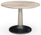 Amish Crafted Solid Maple 42" Round Bowie Table With Metal Base in Harbor Grey Finish