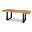 Amish Crafted Solid Rustic Cherry Straight Edge Table with Sudbury Iron Base