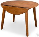 Solid Parawood 42" Round Dropleaf Table in Bourbon Oak Finish