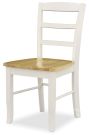 Solid Parawood Wood Madrid Side Chair in Natural & White Finish