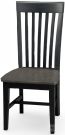 Solid Parawood Wood Mission Side Chair in Coal & Black Finish