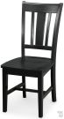 Solid Parawood Wood San Remo Side Chair in Black Finish