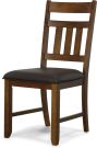 Solid Parawood Wood Mason Slatback Side Chair in Macchiato Finish