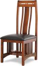 Amish Crafted Solid Premium Cherry Wood Aspen Side Chair with Leather Seat in Michaels Finish