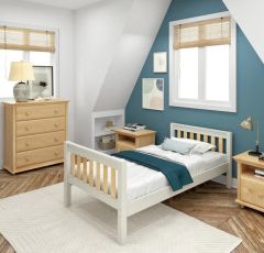 Solid Wood Framed Modern Twin Basic Bed