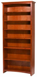 Alder Wood McKenzie Bookcase in Antique Cherry Finish 84"H