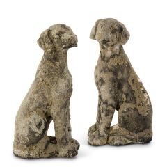  Weathered Stone Dog Each