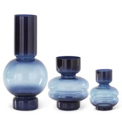 Medium 8" Blue 2 Tone Pot Belly Vase Each