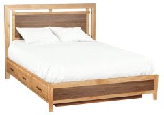 Alder & Walnut Wood Queen Addison Storage Bed in Duet Finish