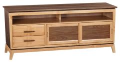 Alder & Walnut Wood Addison 64" Wide Media Console with Soundbar Storage in Duet Finish