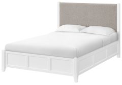 Alder Wood McKenzie Queen Upholstered Bed In Snowbound