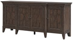 Paradise Valley Four Door Media Console in Saddle Brown Finish