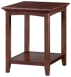 Alder Wood McKenzie Side Table with shelf in Cafe Finish