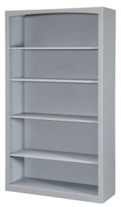 Solid Pine Wood Modern Style Bookcase 36" wide x 60" high in Storm Grey