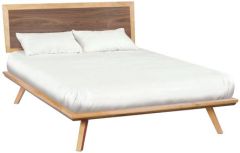 Alder & Walnut Wood Addison Queen Adjustable Height Headboard Bed in Duet Finish