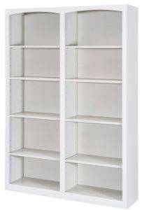 Solid Pine Wood Modern Style Bookcase 48" wide x 72" high in Linen White