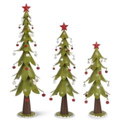 Red & Green Metal Christmas Tree Each