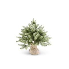 23" Glittered Pine Tree in Burlap Sack
