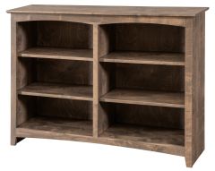 Solid Alder Wood Shaker Bookcase 48" x 36" in Flagstone Finish