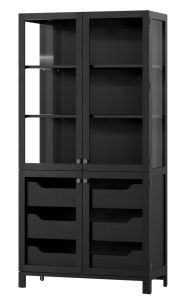 Laurie Storage Curio in Aged Black Finish