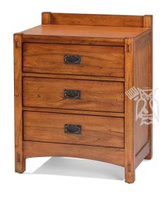 Solid Mindi Wood Mission Hills 3 Drawer Nightstand