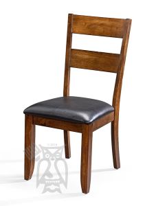 Solid Parawood Wood Mariposa Ladderback Side Chair in Rustic Whiskey Finish