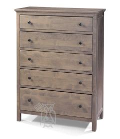 Solid Alder Wood Heritage 5 Drawer Chest in Driftwood Finish