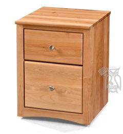 Solid Alder Wood Shaker Rolling File Cabinet in Natural Finish