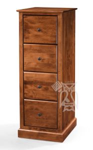Solid Alder Wood Shaker 4 Drawer Executive File Cabinet in Tuscan Brown Finish