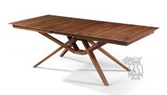  Solid Walnut Wood Exeter 96" Extension Table in Natural Finish