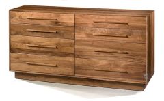 Moduluxe 8 Drawer Dresser in Solid Walnut Wood with Natural Finish