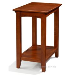 Alder Wood McKenzie Accent Table with shelf in Glazed Antique Cherry Finish
