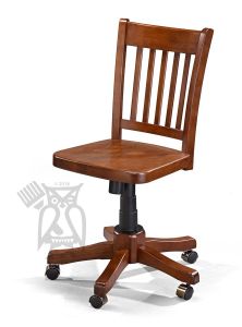 Alder Wood McKenzie Swivel Desk Chair Antique Cherry Finish