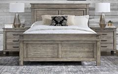 Solid Reclaimed Pine Wood Glacier Point Queen Panel Bed in Greystone Finish