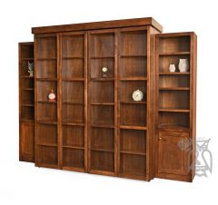 California Made San Marino Queen Library Wall Bed with Side Piers