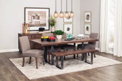 Amish Crafted Solid Wood Modern Farmhouse Ironwood Dining Set