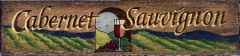 Vintage Solid Large Wood Sign of Cabernet Sauvignon - Custom lettering Available