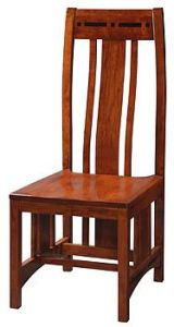 Amish Crafted Solid Premium Cherry Wood Aspen Side Chair with Ebony Inlays in Michaels Finish