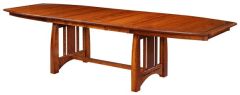Amish Crafted Solid Premium Cherry Wood Aspen 120" Extension Table with Ebony Inlays in Michaels Finish
