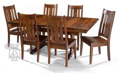 Custom Built Amish Crafted Solid Cherry Wood Olde World Trestle Dining Table & Chair Set
