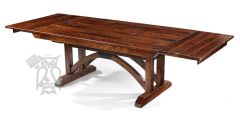 Amish Crafted Solid Character Cherry Wood B&O Railroad Trestle Bridge Extension Table in Olde World Tobacco Finish