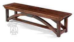 Amish Crafted Solid Character Cherry Wood B&O Trestle Bridge Bench in Olde World Tobacco Finish