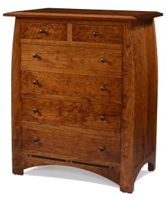 Amish Crafted Solid Premium Cherry Wood Aspen 6 Drawer Chest in Michaels Finish