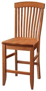 Amish Crafted Solid Premium Cherry Wood Justine Counter Stool in Gold Dust Finish