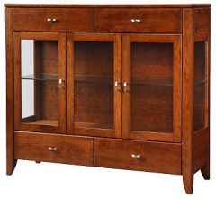 Amish Crafted Solid Cherry Wood Justine Dining Server China in Bourbon