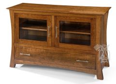 Amish Crafted Solid Cherry Wood Loft Small TV Console in Bourbon Finish