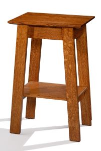 Amish Crafted Solid Quartersawn Oak Wood Marshall Lamp Table in Michaels Finish