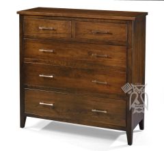 Amish Crafted Solid Premium Cherry Wood Modern Farmhouse Crawford 5 Drawer Chest
