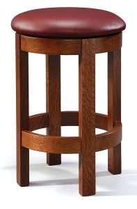 Amish Crafted Solid Quartersawn Oak Wood Barrel Barstool